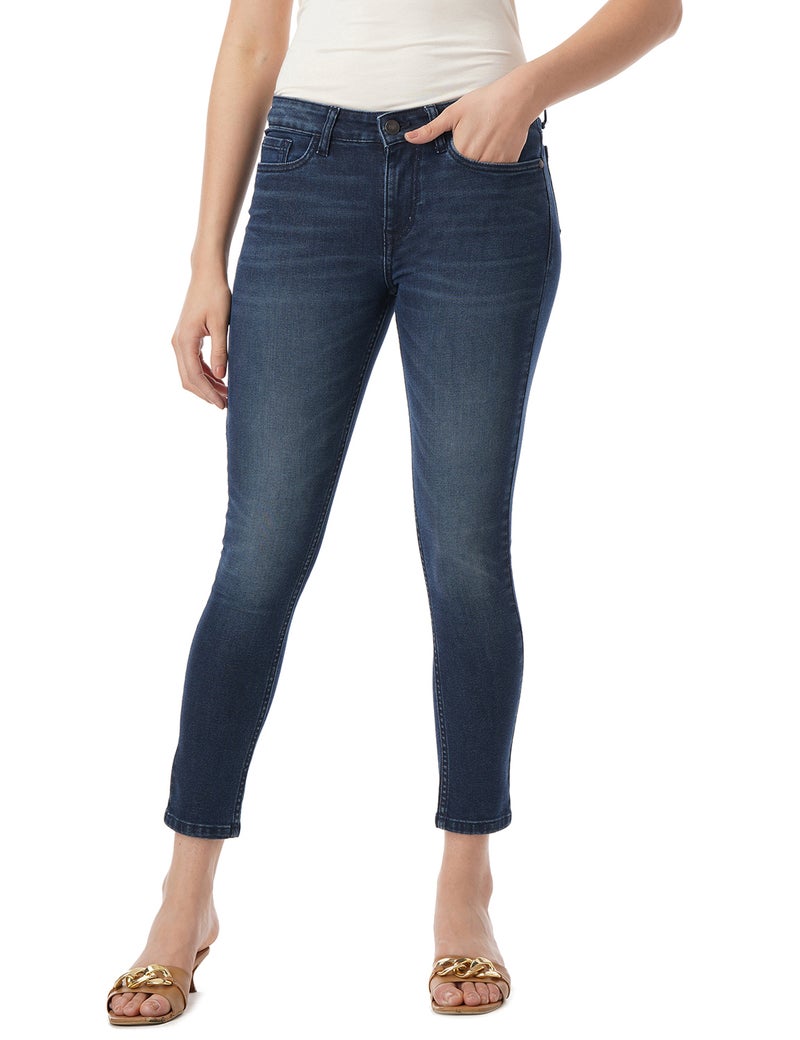 inkd جينز نسائي Airflex ضيق - متوسط الارتفاع | مزيج القطن | الوزن الخفيف | قماش قابل للتمدد | تصميم كلاسيك 5 بوكيتيب | جينز للنساء - Image 1